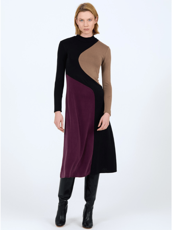 Vestido SKATIE midi tricolor