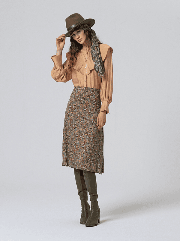 Camisa SURKANA cuello plisado