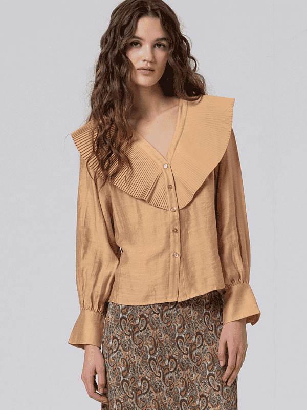 Camisa SURKANA cuello plisado