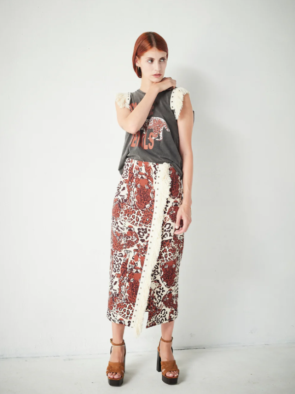 Falda CHILL&BUY flecos tiger