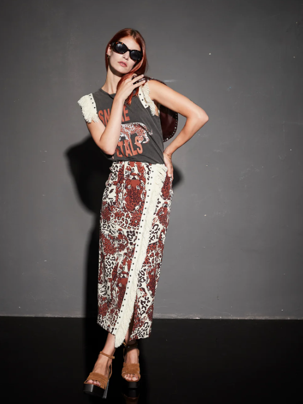 Falda CHILL&BUY flecos tiger