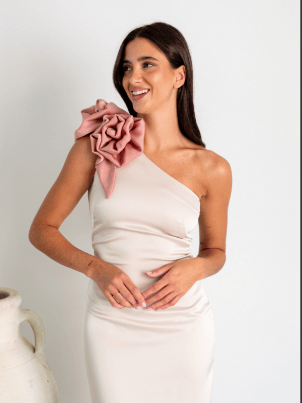 Vestido BLANCA MARTION Asimétrico flor