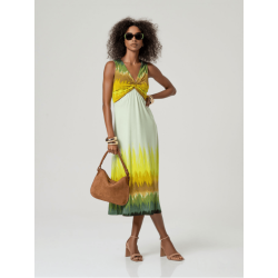 Vestido SURKANA drapeado oliva